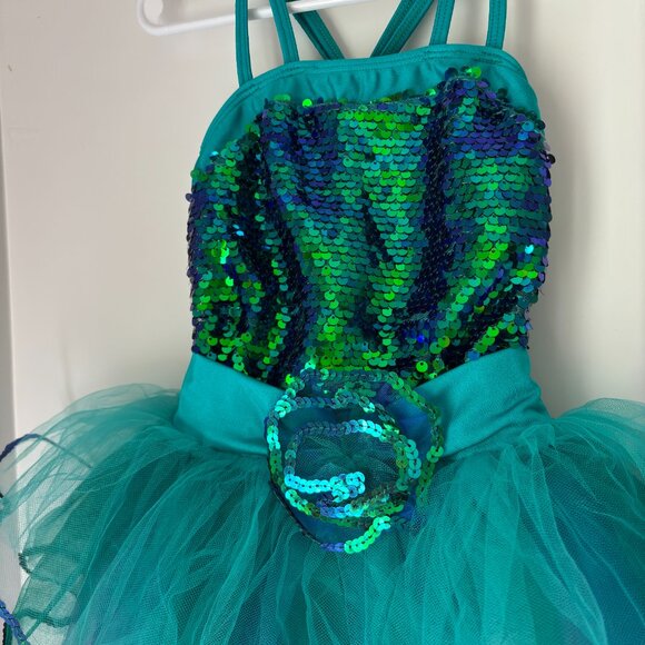Revolution Just Dance Child Size Small 5 Leotard Sequin Tulle Dress Costume - Picture 3 of 6